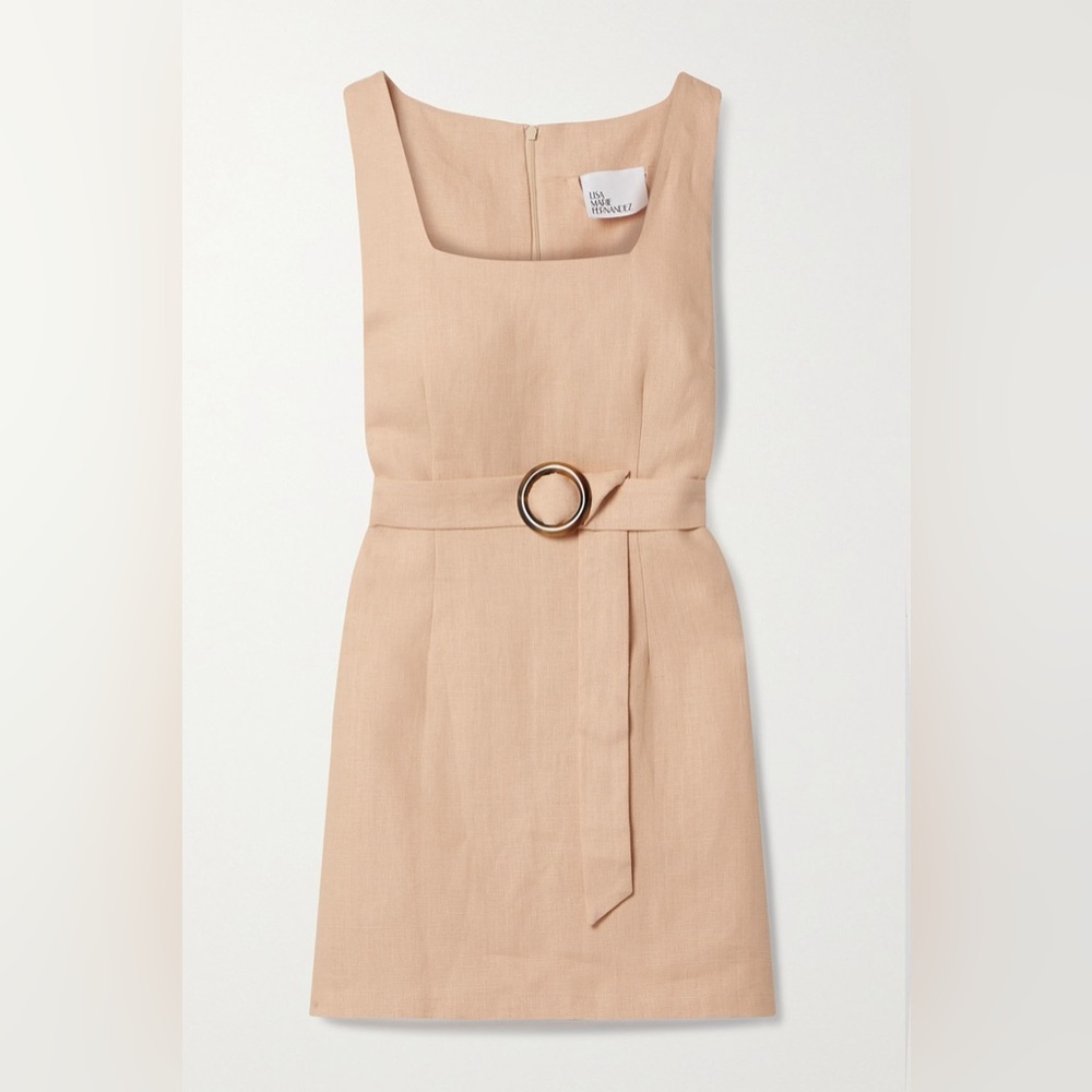 Lisa Marie Fernandez Beige linen belted dress 4 Rouje Reformation